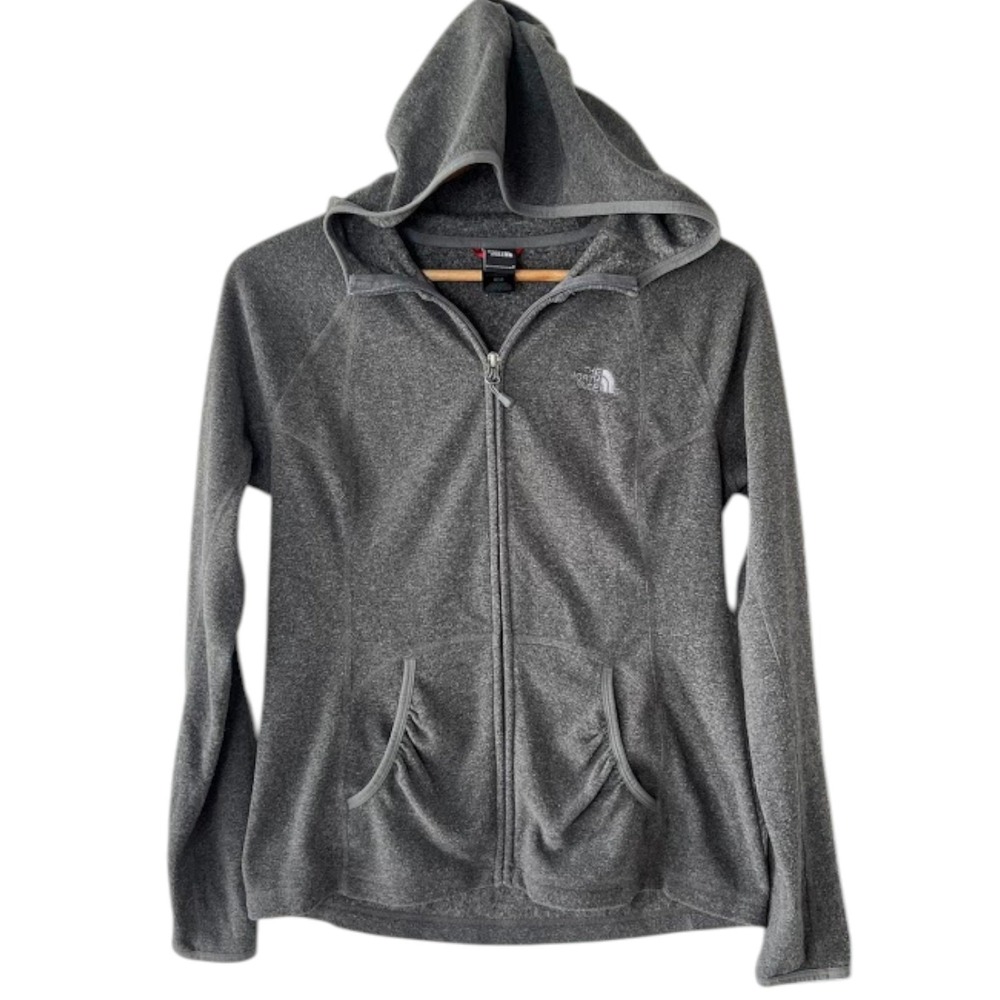 The North Face Polartec Classic Fleece Hoodie Womens M Gray‎ Full Zip Jacket